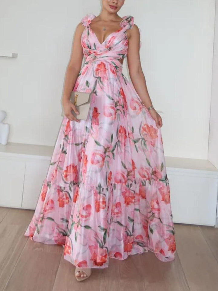 Karylle – Vestido Maxi Floral con Espalda Descubierta
