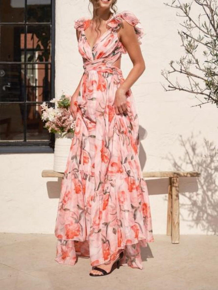Karylle – Vestido Maxi Floral con Espalda Descubierta