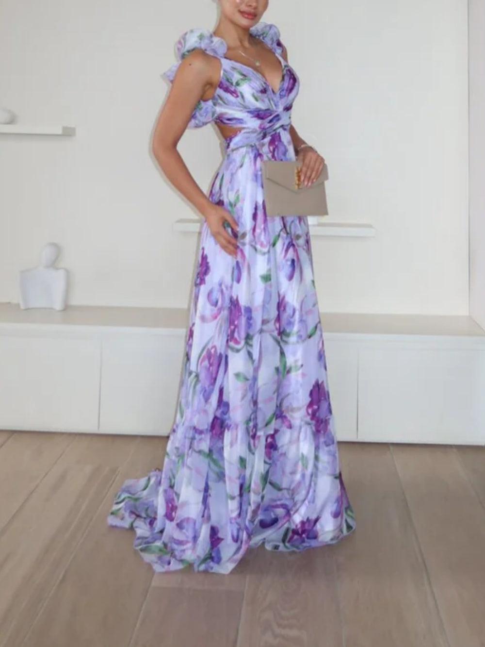 Karylle – Vestido Maxi Floral con Espalda Descubierta