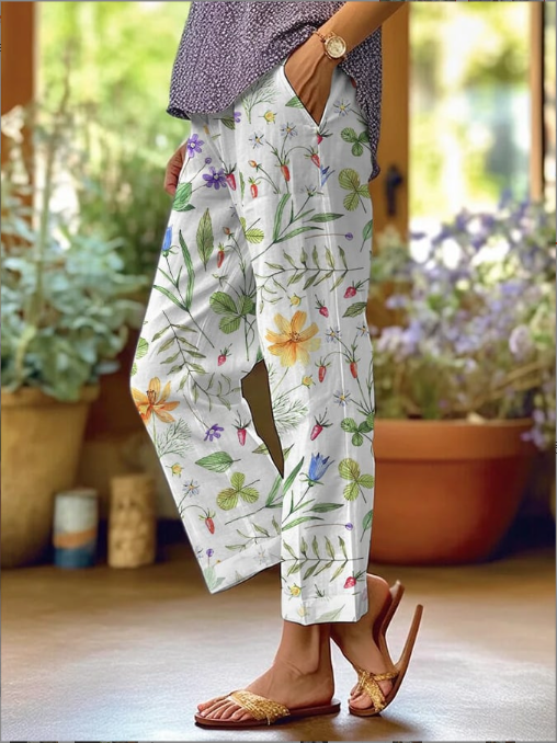 Pantalones de Impresión Floral | Sauce