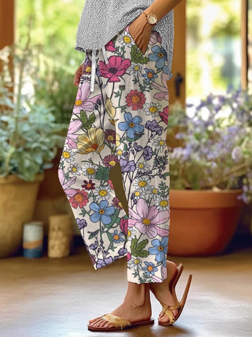 Pantalones de Impresión Floral | Sauce