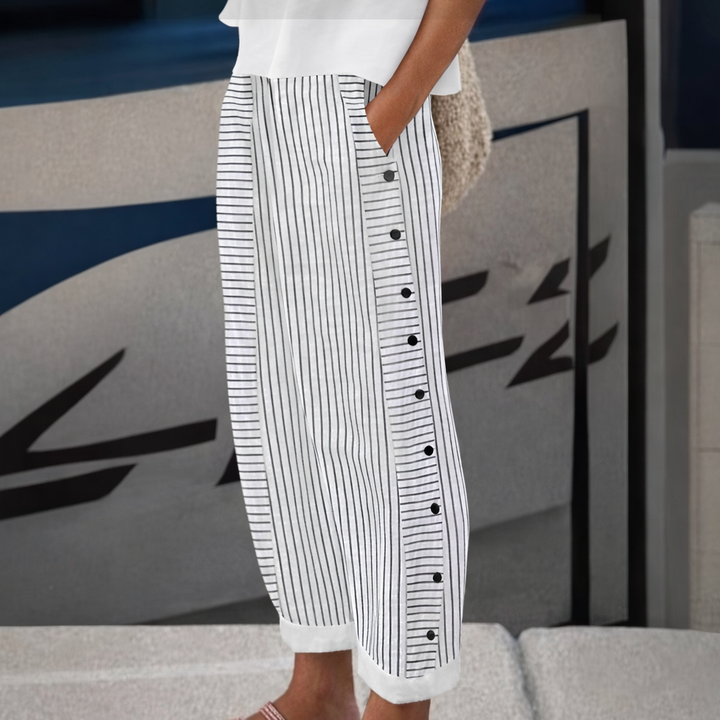 Sabrina | Pantalón Rayado con Botones